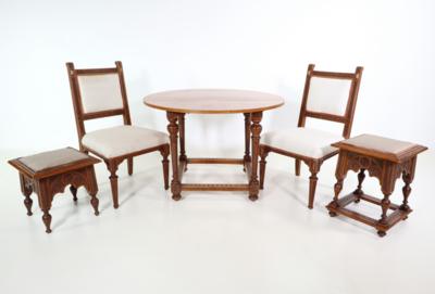 Fünfteilige Historismus Sitzgruppe, Ende 19./Anfang. 20 Jahrhundert - Furniture and interior
