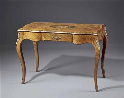 Damen-Schreibtisch im Louis-Quinze- Stil, ausgeführt C. Sale, Cabinettmaker, 24 Berners Street, London, 19. Jhdt. - Weihnachtsauktion