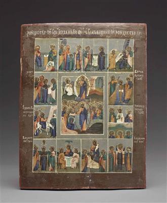 Osteuropäische Ikone, 1. Hälfte 19. Jhdt. - Christmas-auction Furniture, Carpets, Paintings