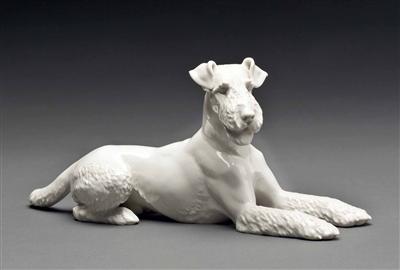 "Liegender Fox Terrier", München, Allach - Antiques, art and jewellery - Salzburg