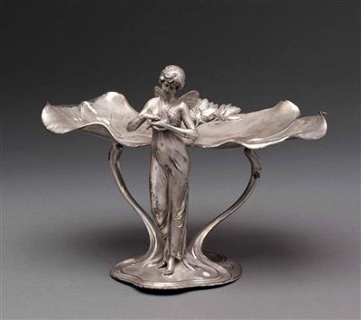 Jugendstil-Aufsatzschale mit Feenfigur - Asta di pasqua (arte e antiquariato)