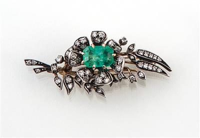 Brillant Smaragdbrosche - Arte, antiquariato e gioielli – Salisburgo