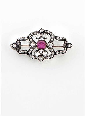 Diamant Rubinbrosche - Antiques, art and jewellery – Salzburg