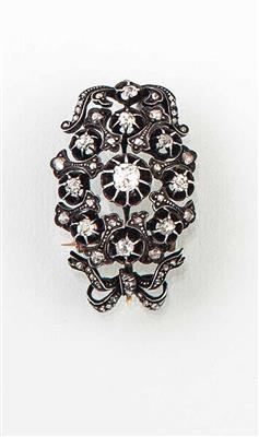 Diamantbrosche zus. ca. 1,50 ct - Schmuck, Taschen- und Armbanduhren - Kunst des 20. Jahrhunderts; Sonderteil Nachlass Schlagersängerin LOLITA