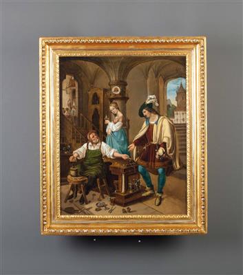 Bilderuhr mit Spielwerk im Biedermeierstil - Easter Auction (Art & Antiques)