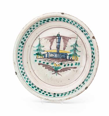 Flache Schale, West-Slowakei,1. Hälfte 19. Jhdt. - Collection Friedrich W. Assmann