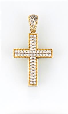 Brillantkreuzanhänger zus. ca. 3,20 ct - Arte, antiquariato e gioielli – Salisburgo