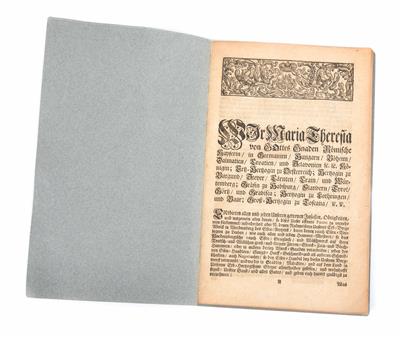 Hammer-Ordnung Kaiserin Maria Theresias für Steiermark 1748 - Weihnachtsauktion Salzburg- Silber, Porzellan, Teppiche