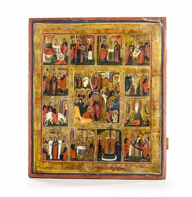 Russische Festtags-Ikone, 19. Jhdt. - Easter Auction (Art & Antiques)