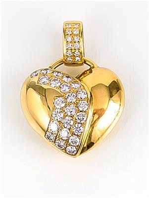 Brillant-Herzanhänger zus. ca. 4 ct - Antiques, art and jewellery – Salzburg