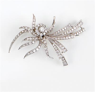 Diamantbrosche zus. ca 2,30 ct - Schmuck, Taschen- und Armbanduhren - Kunst des 20. Jahrhunderts