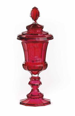 Deckelpokal, datiert 1845 - Vánoční aukce - obrazy, koberce, nábytek