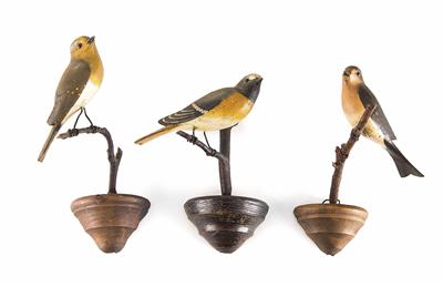 3 Viechtauer Singvögel, 19. Jhdt. - Easter Auction (Art & Antiques)