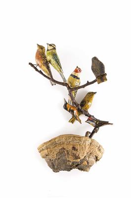 7 Singvögel in Viechtauer Art, Österreich, 19./20. Jhdt. - Easter Auction (Art & Antiques)