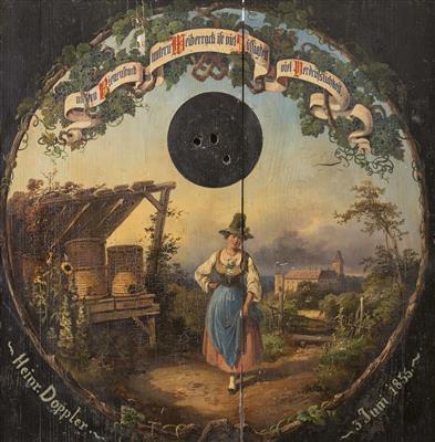 Biedermeier Schützenscheibe, Alpenländisch, 19. Jahrhundert - Weihnachtsauktion - Möbel, Volkskunst