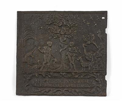 Gusseiserne Relief-Ofenplatte, 18./19. Jahrhundert - Christmas-auction Furniture, Carpets, Paintings