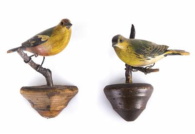 Zwei Viechtauer Singvögel, 19. Jahrhundert - Weihnachtsauktion - Möbel, Volkskunst