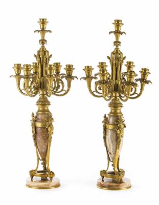 Paar Kandelaber im Louis-Seize-Stil, 2. Hälfte 19. Jahrhundert - Möbel und Skulpturen