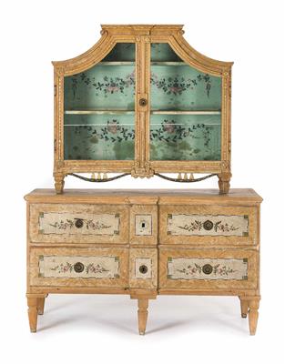 Seltene bäuerliche josefinische Aufsatzkommode um 1770/80, - Furniture