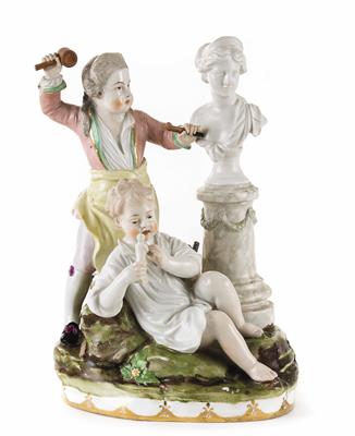 Allegorie der Bildhauerei, Wiener Porzellanmanufaktur um 1770 - Antiquariato