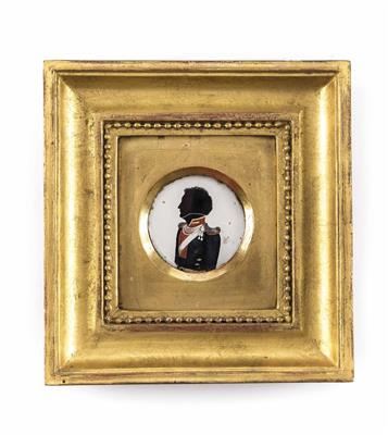 Miniatur Hinterglas-Silhouettenbildnis,1. Viertel 19. Jahrhundert - Christmas auction