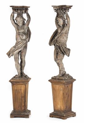 Paar Pilasterfiguren, wohl Tirol 1. Hälfte 17. Jahrhundert - Christmas auction