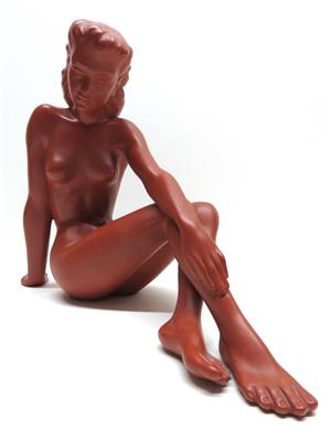 Sitzender weiblicher Akt, Gmundner Keramik, um 1950/60 - Adventauktion