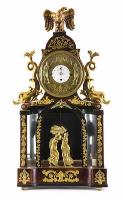 Biedermeier-Kommodenuhr mit Automat, bezeichnet Carl Wurm in Wien, um 1825/30 - Velikonoční aukce