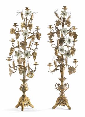 Paar Blumenleuchter-Aufsätze im Barockstil, 19. Jahrhundert - Osterauktion
