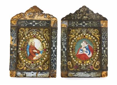 Paar Klosterarbeiten, Alpenländisch Ende 18. Jahrhundert - Easter Auction