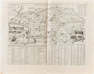 Konvolut von drei Stadtplänen Roms, Kupferstiche, Frankreich, 18. Jahrhundert - Velikonoční aukce