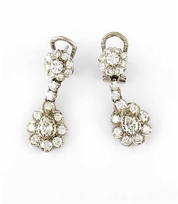 Paar Brillant-Diamantohrsteckclipsgehänge zus. ca. 3,30 ct - Šperky, umění a starožitnosti
