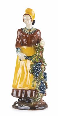 Winzerin in Wachauer Tracht, Wachauer Keramik Anton Mayer, Krems 2. Viertel 20. Jahrhundert - Gioielli, orologi e antiquariato