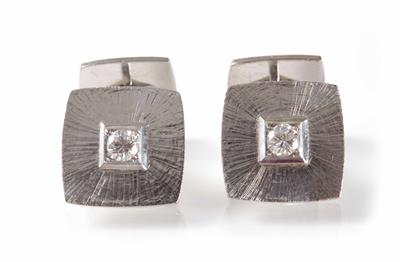 2 Brillant-Manschettenknöpfe zus. ca. 0,50 ct - Summer auction