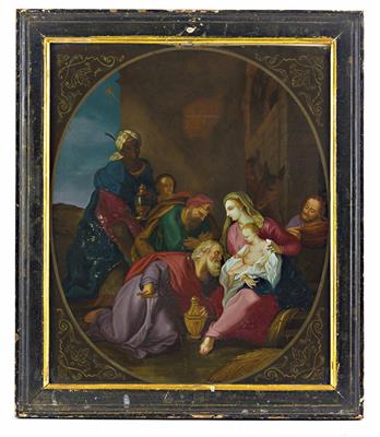 Paar Hinterglasbilder, Süddeutsch, wohl Augsburg, 18. Jahrhundert - Vánoční aukce