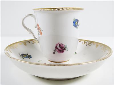 Alt-Wiener Tasse mit Untertasse, Wiener Porzellanmanufaktur um 1760/70 - Jewellery, antiques and art