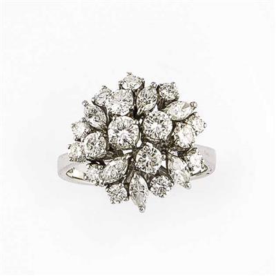 Brillant Diamantdamenring zus. ca. 2,50 ct - Schmuck, Taschen- und Armbanduhren, Kunst des 20. Jahrhunderts