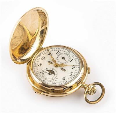 Herrentaschenuhr mit Viertelstundenrepetition (Invicta), Chronograph und Kalender - Schmuck, Taschen- und Armbanduhren, Kunst des 20. Jahrhunderts