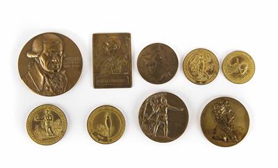 Konvolut von neun Bronze-Medaillen, Ende 19./Anfang 20. Jahrhundert - Vánoční aukce