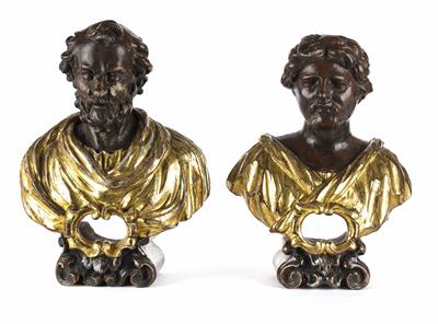 Zwei Reliquienbüsten, Apostel, wohl Italien, 18./19. Jahrhundert - Christmas auction