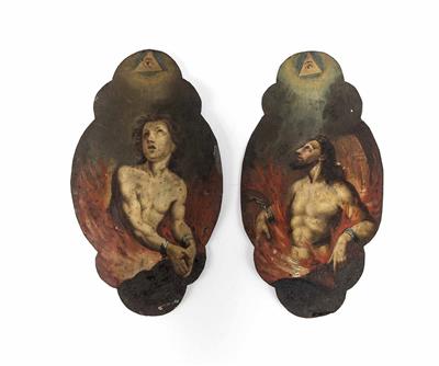 Zwei Sakralbilder, Alpenländisch, Ende 18. Jahrhundert - Vánoční aukce