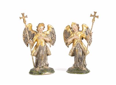 Paar geflügelte Engel - Krippenfiguren, Alpenländisch um 1800 - Velikonoční aukce