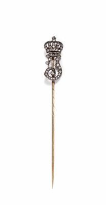 Altschliffdiamantanstecknadel zus. ca. 0,30 ct - Jewellery, Watches, 20th Century Art