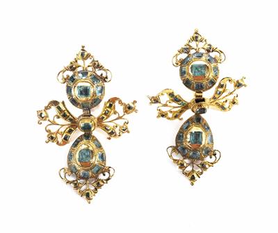 Zwei prachtvolle Smaragdohrgehänge zus. ca. 2,30 ct - Jewellery, antiques and art