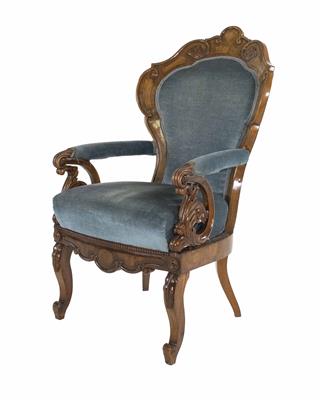 Oberitalienischer Fauteuil, wohl Venetien, um 1850 - Weihnachtsauktion, Gemälde und Antiquitäten