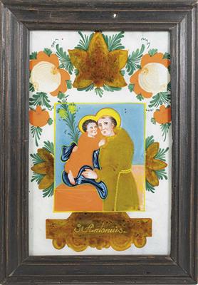 Hinterglasbild, wohl Buchers, 19. Jahrhundert - Christmas auction - Silver, glass, porcelain, graphics, militaria, carpets