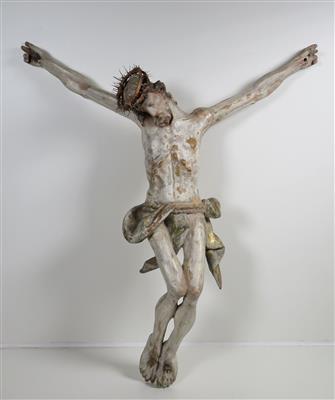 Kruzifix, Alpenländisch, 18. Jahrhundert - Christmas auction - Silver, glass, porcelain, graphics, militaria, carpets