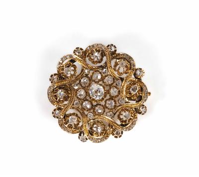 Altschliffdiamantbrosche zus. ca. 1 ct - 20th Century Jewellery and watches