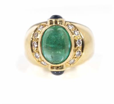 Smaragd Brillantring - Gioielli e orologi del XX secolo