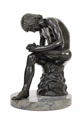 Bronzefigur 'Spinario', Replik nach dem sogen. kapitolinischen Dornauszieher, wohl 19. Jahrhundert - Christmas auction